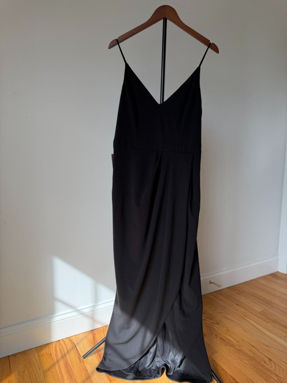 NWT BHLDN CARON V-NECK STRETCH CREPE DRESS IN MIDNIGHT (BLACK) (SIZE US 16)